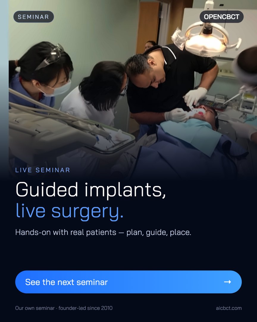 OPENCBCT live seminar: guided implants, live surgery