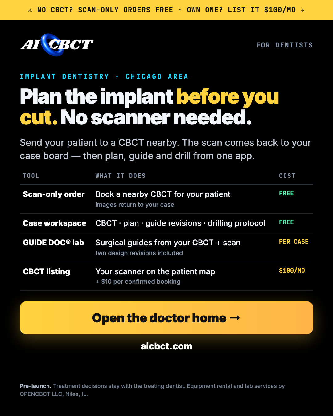 Dentist ad: your CBCT sits idle — earn more and book more consultations